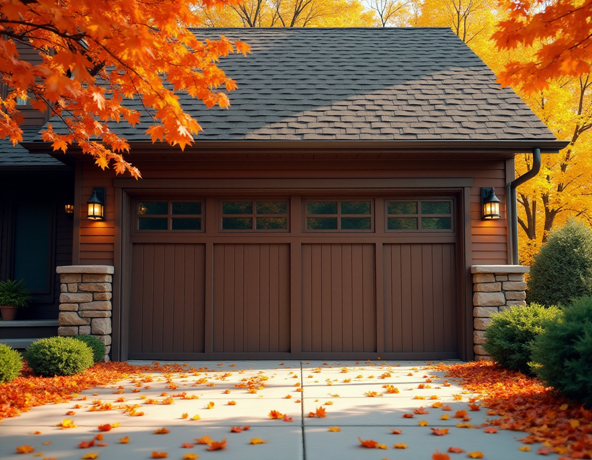 Close-up of modern garage doors numbered 6 and 7 on an industrial building facade.